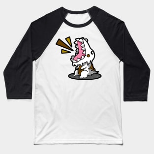 SM3GMASAURUS REX WHITE (BROWN) Baseball T-Shirt